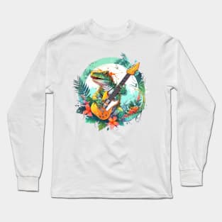 Chillax with Lizard Tunes: Rock 'n' Reptile Style Long Sleeve T-Shirt